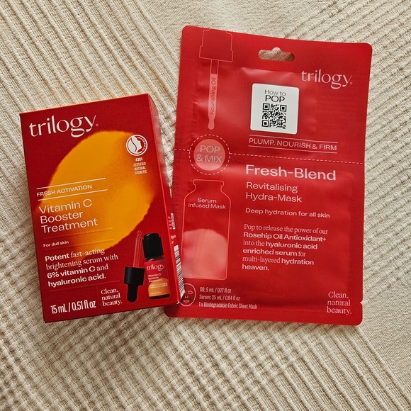 Trilogy Vitamin C Booster Treatment & Hydra-Mask Plump Nourish Firm 0.51oz - Picture 1 of 8
